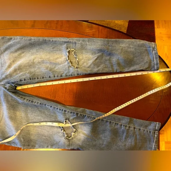 Ripped skinny jeans overalls/ jumpsuit. 5 pockets, adjustable straps. Blue. sz S - Picture 8 of 10